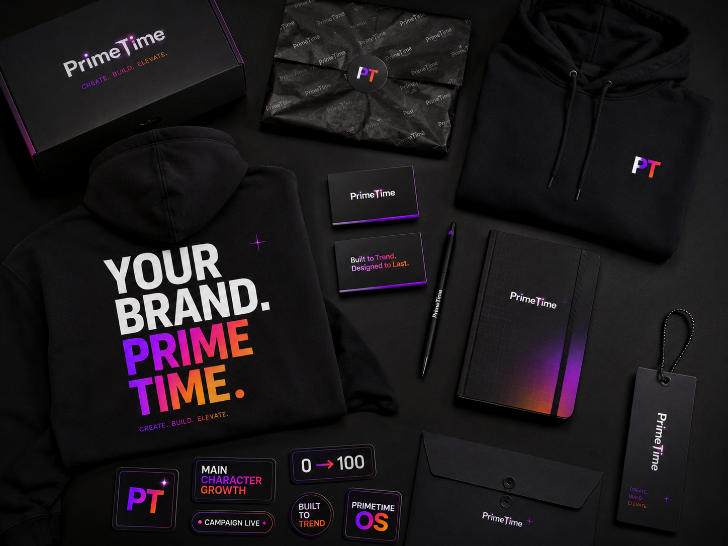PrimeTime merchandise mockup